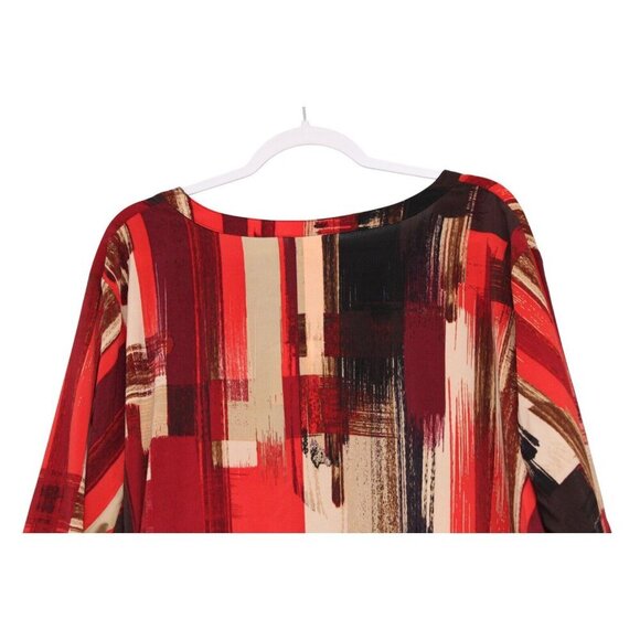 NWT Catherines Blouse Size 3X 26W 28W Abstract Button Front Stretch Career Boho - Picture 10 of 15